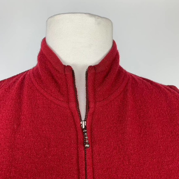 WOOLRICH Ruby Red 100% Wool Vest Zipper Warmer Layer - Women's Size Medium - Picture 2 of 9